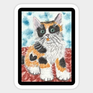 Cute  Calico kitten cat art Sticker